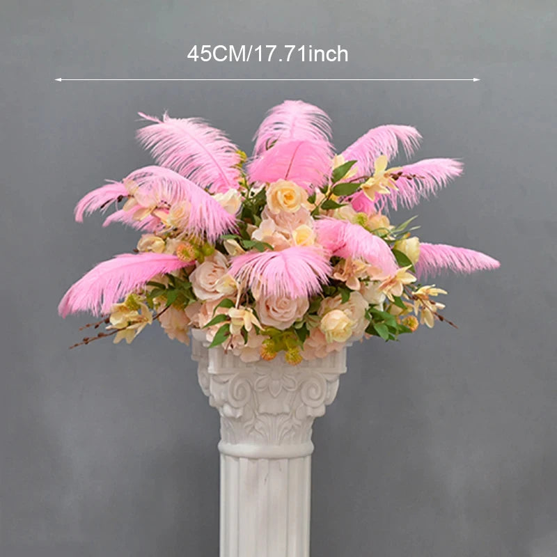 décorations extérieures colonnes romaines blanches vases ornements classiques fêtes anniversaires mariageextérieur