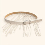 ceinture tissée franges vert olive blanche boho chic femme ACCESSOIRE JUPES MODE ETHNIQUE ANCIENT
