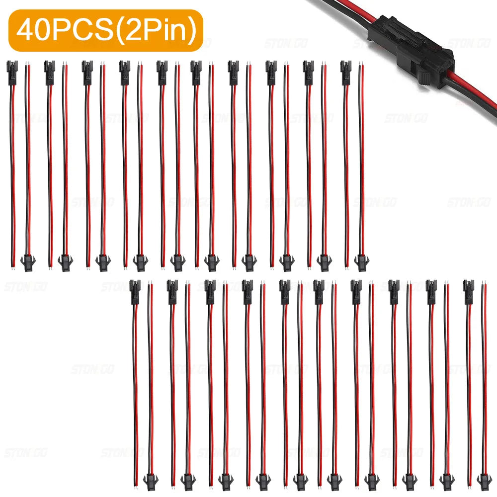 câbles électrique connecteurs mâle femelle 24v 2pin 3pin 4pin 5pin noir rouge vert