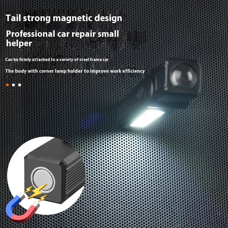 lampe poche rechargeable led industrielle aimantée clip multifonctionnelle travaux lumière noire jaune