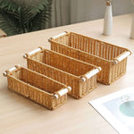 panier rangement tressé bois clair bohème organisation réutilisable respectueux environnement