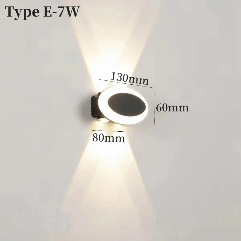 applique murale led moderne étanche ip65 noir blanche ovale fixations oeilletsextérieur intérieur jardin chambre