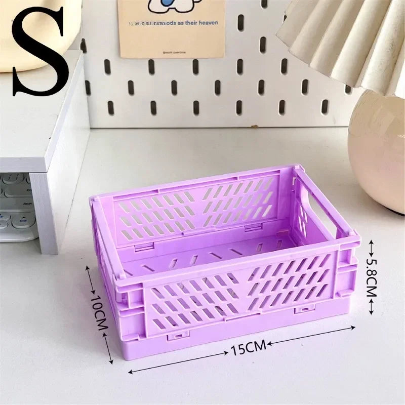 boîtes rangement pliantes vert rose beige bleu perforations moderne minimaliste poignées cosmétiques étudiants nhà