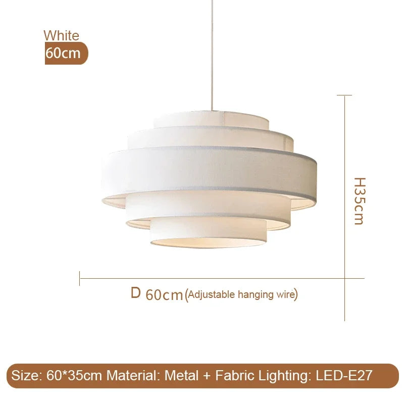 Suspension lumineuse tissu blanc contemporain 2000 82000lm 90 260V chambre salon