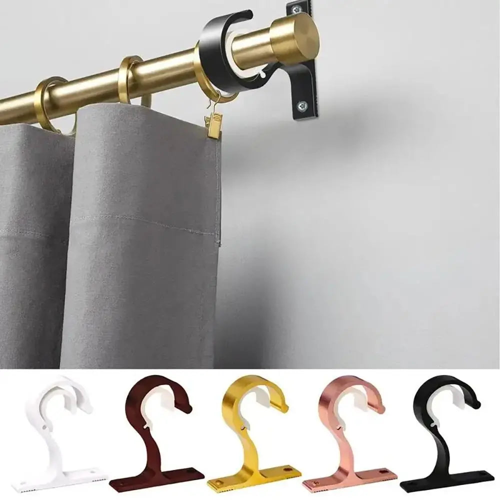 support rideau blanc doré moderne vis fixation plaque