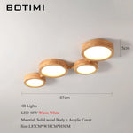plafonnier bois massif moderne éclairage surface rond led naturel minimaliste