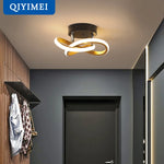 luminaire moderne led noir blanc doré abstrait spirale fixe contemporain opaque semi encastré