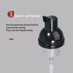 flacon pompe mousse vide 60 ml transparent doré rayures noires distributeur savon voyage rechargeable