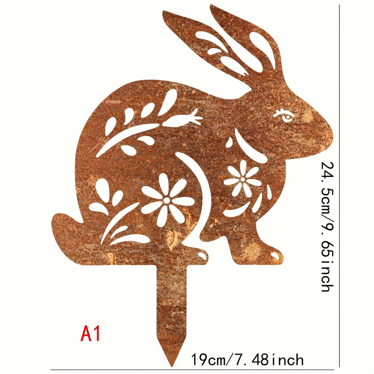 figurine sorcier artisanal fleurs oiseaux motif floral décoration extérieure jardin murale ornement métal orange