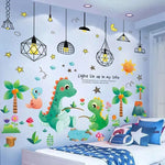 stickers muraux animaux cartoon multicolores enfants deco chambre salon adhésifs