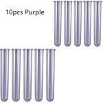 tubes essai silicone transparent violet bleu clair moderne decoration intérieure 12cm 10pièces