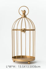 Cage oiseaux vintage métal gris filetage rustique plante oiseau décorative patio rural