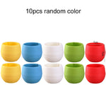 pots fleurs plastique rouge vert jaune bleu blanc noir modernes assiettes base