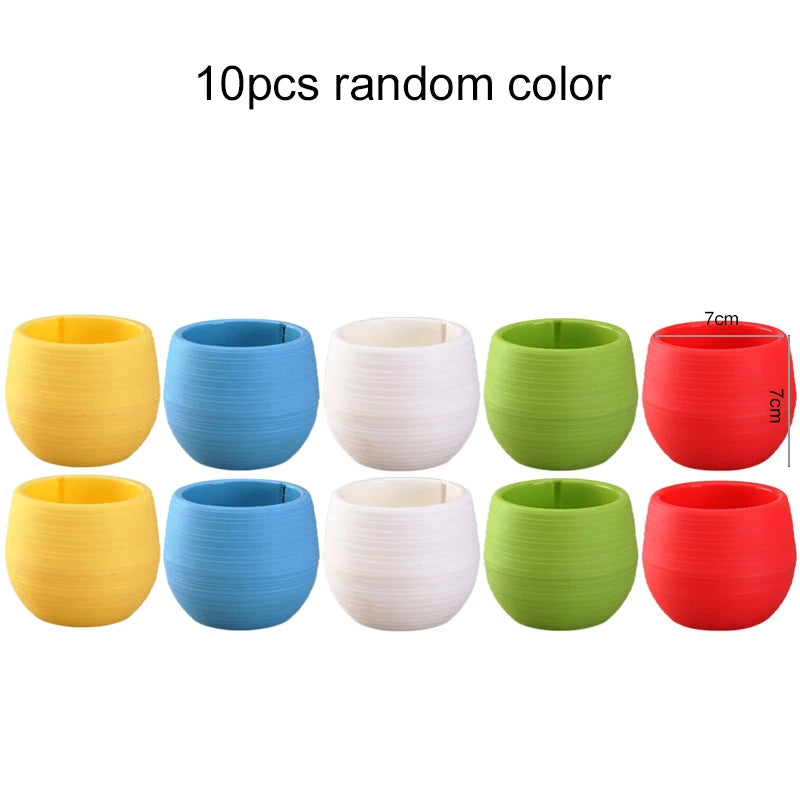 pots fleurs plastique rouge vert jaune bleu blanc noir modernes assiettes base