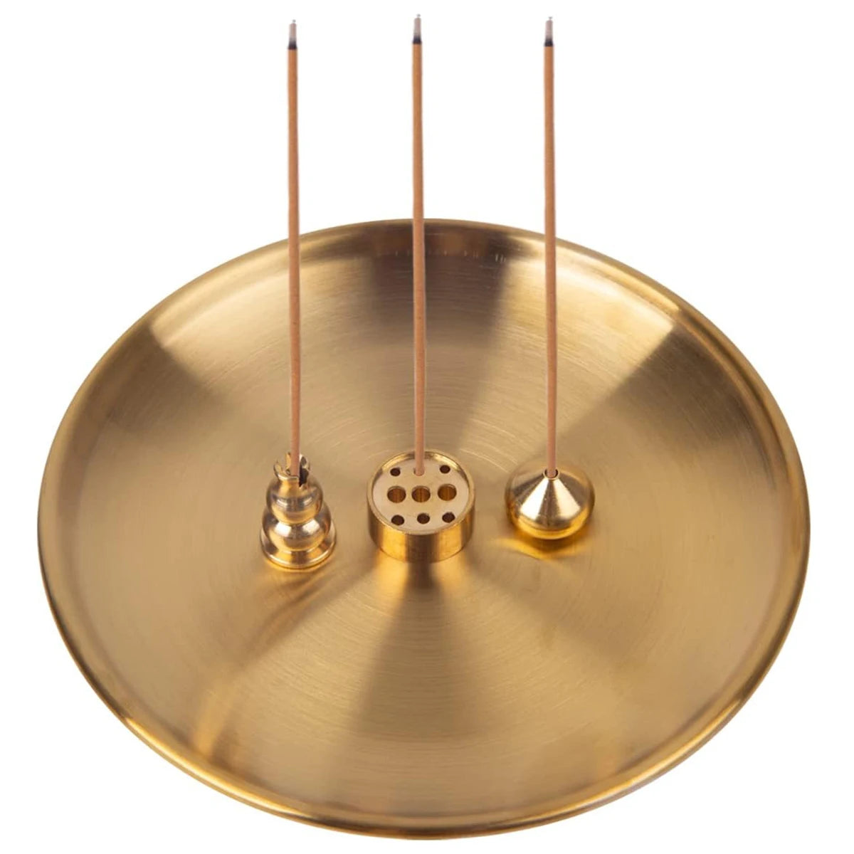 porte encens or spiral motif moderne plateau supports encens minimaliste zen decoration intérieur