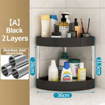 étagère angle salle bain noir rotative roulettes moderne rangement articles toilette deux trois quatre