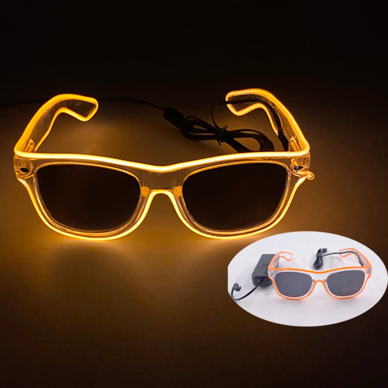lunettes lumineuses led futuristes transparentes paillettes circuit imprimé élastique fête rave club nuit