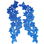 appliques textiles brodées motifs floraux couleurs rouges bleues vertes marrons or coton polyester