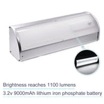 Lampe solaire moderne 48 LED argentée détecteur mouvement modes IP65