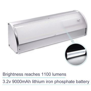 Lampe solaire moderne 48 LED argentée détecteur mouvement modes IP65