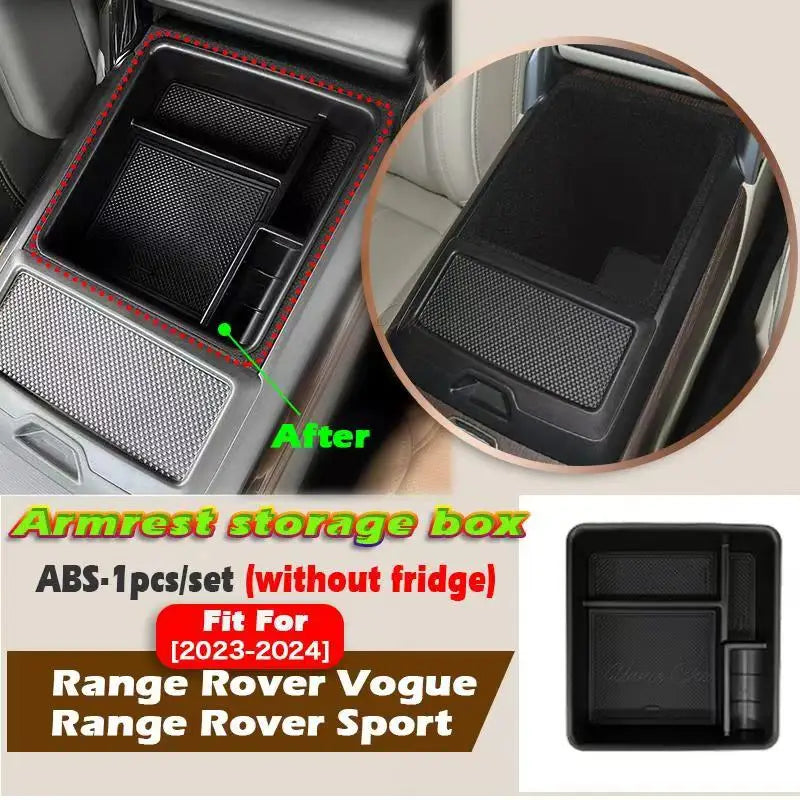boîte rangement accoudoir central noir range rover sport vogue organisation contemporaine anti dérapant