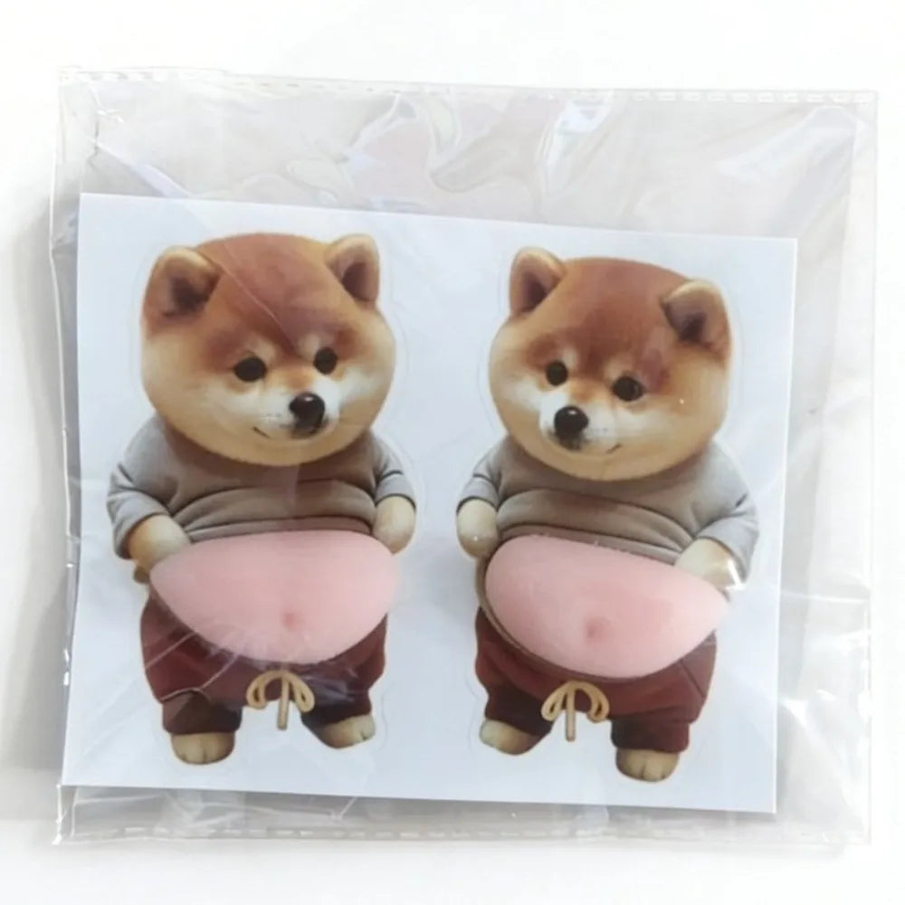 autocollants 3D mignons chiens chats vêtements transparents cartoon adhésifs orange gris rose beige