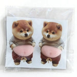 autocollants 3D mignons chiens chats vêtements transparents cartoon adhésifs orange gris rose beige