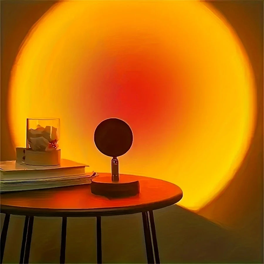 lampe table moderne veilleuse noir projection couchersoleil chambre coucher ambiance éclairage