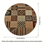 tapis table moderne patchwork géométrique beige marron noir imperméable résistant chaleur