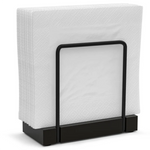 serviettes table blancs rayures fines moderne support métal noir 70 pièces