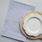 serviettes table coton rayures gris clair blanc absorption rapide séchage rapide moderne cuisine utilisation