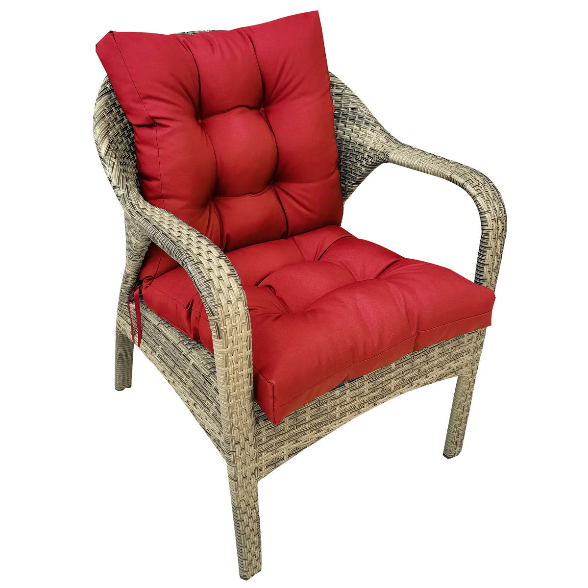 coussin assise imperméable polyester gris uni moderne rubans fixation extérieur jardin terrasse amovible lavable