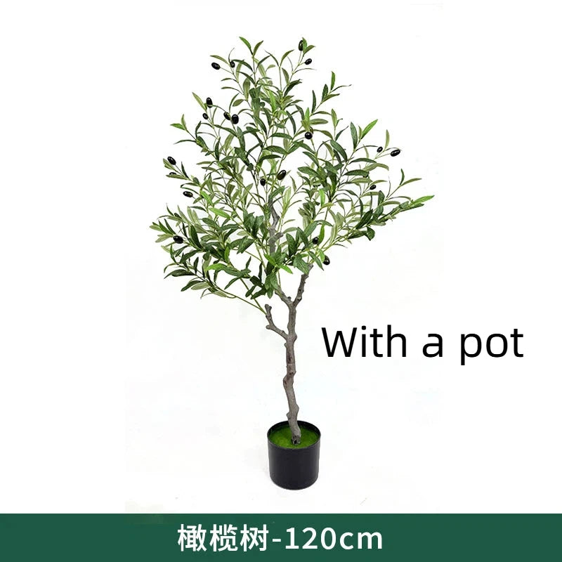 plantes artificielles vertes tronc gris brun moderne decoration intérieure anniversaire exposition sans pot faux
