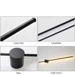 lampe murale led moderne noire 80cm minimaliste éclairage chambre cuisine