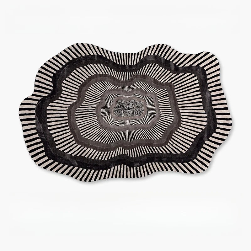 tapis moderne géométrique rayures cercles motifs floraux noir blanc bleu vert polyester salon chambreextérieur