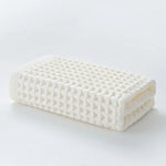 ensemble serviettes bain toilette coton nid abeille absorbantes séchage rapide moderne