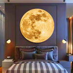 projecteur mural lune terre beige noir moderne adhésif led 65mm 63mm 27mm veilleuse chambre