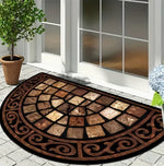 tapis moderne mosaïque pierres motifs floraux noir marron beige gris antidérapant extérieurintérieur