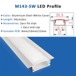 bande led profil aluminium 50cm flexible moderne adhésif opaque silver white