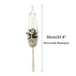 porte plante suspendu macramé blanc coton décoration bohème jardin intérieur balcon maison extérieur