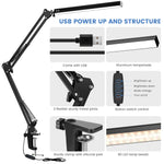 lampe moderne led réglable blanc noir clip table oscillante métal plastique fonctionnelle