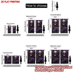 rideau noir violet crâne roses stylisés polyester moderne gothique halloween festif 132x240cm