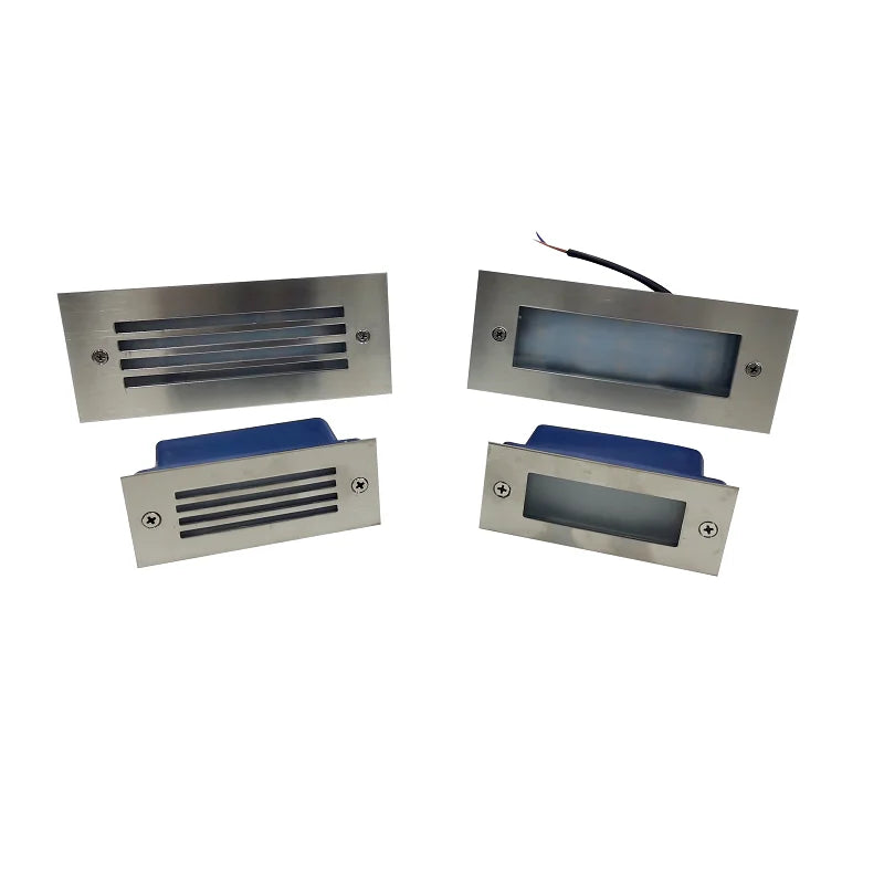 lampe sol argenté bleu rayures horizontales moderne résistante l'eau 110 240V LED 75mm