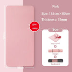 tapis yoga rose clair rayures horizontales moderne 185cm 80cm 15mm