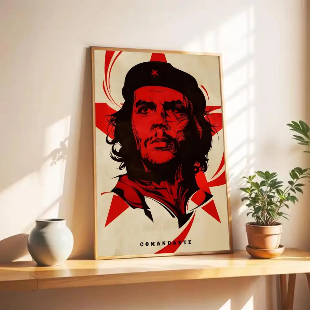 affiche che guevara pop art révolution bleu blanc portrait décoration murale moderne