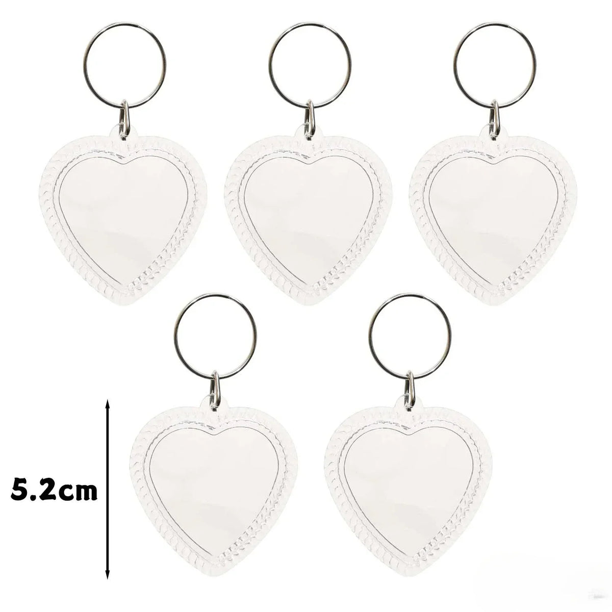 porte clés transparent motifs cœur fleur maison pomme anneau métallique cadeau personnalisé moderne