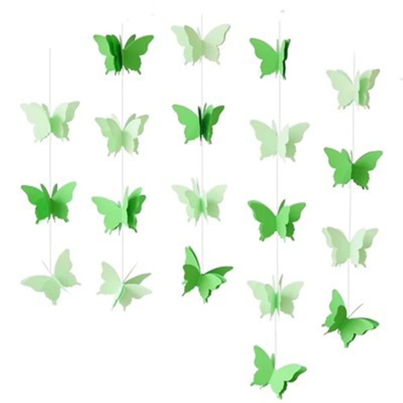 guirlande papillons 3d rouge jaune vert bleu violet rose orange anniversaire mariage fête