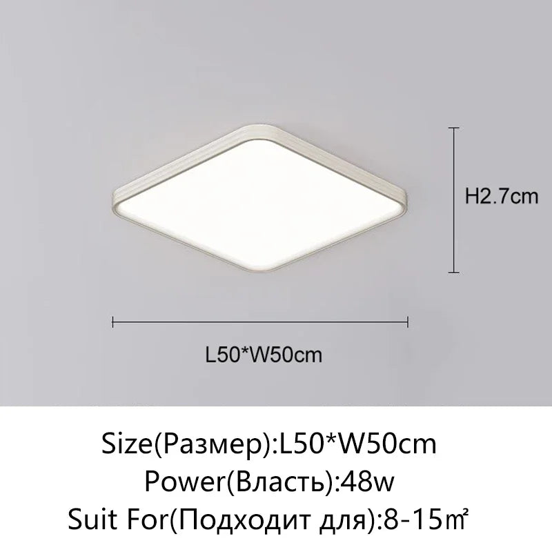 plafonnier led carré blanc ultra fin moderne luminaire salon chambre salle manger