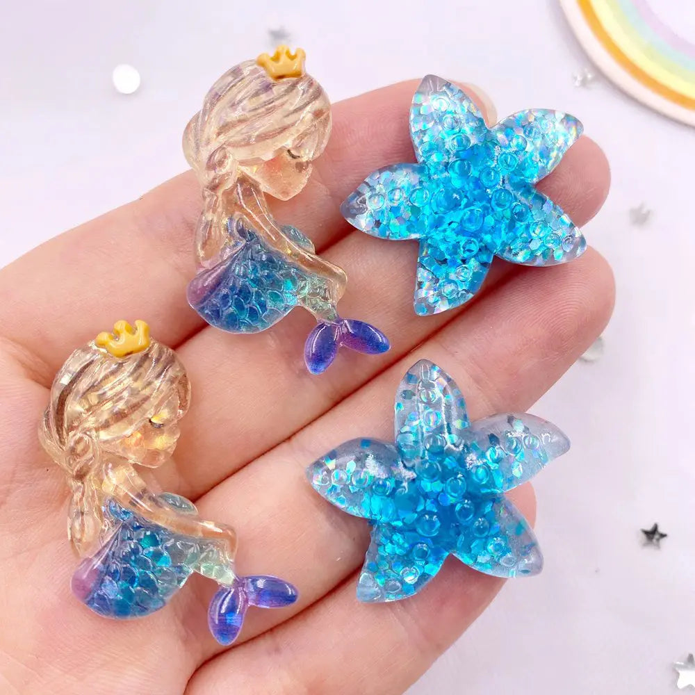 paillettes résine sirène étoiles bleu doré violet brillantes décoratives bricolage scrapbooking artisanat trẻ em