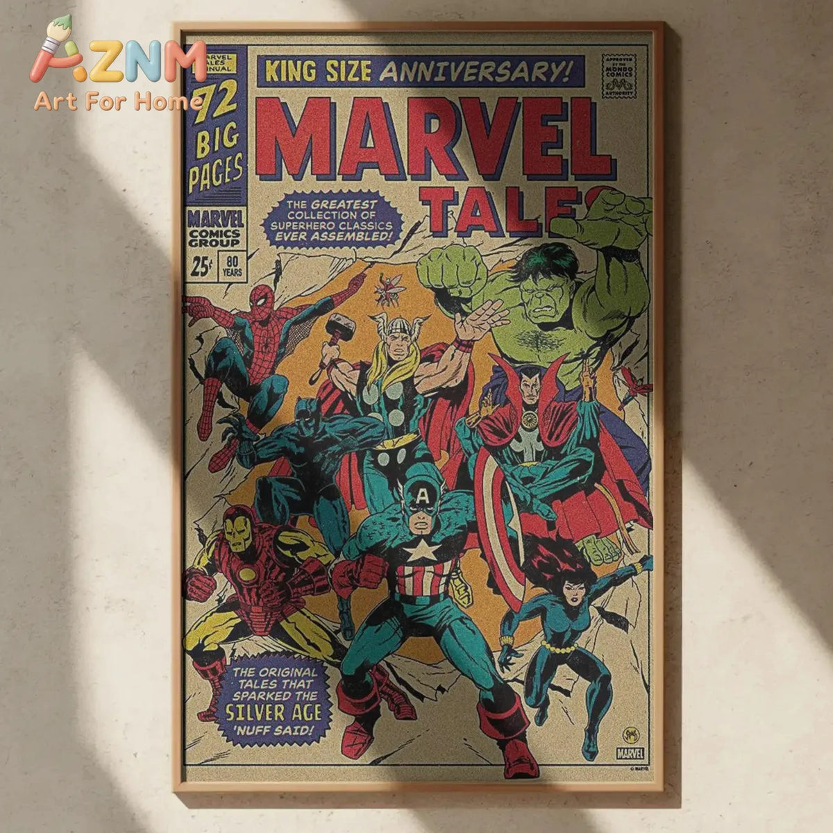 affiche vintage comics super héros multicolore toile cadre bois 20x30cm 30x40cm 40x50cm 40x60cm 50x70cm